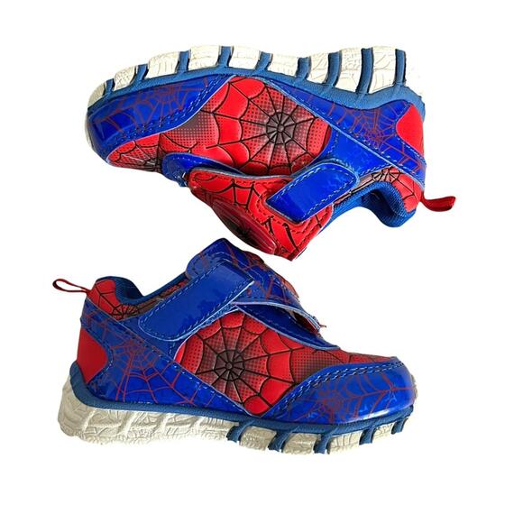 Spiderman Sneakers Marvel Toddler Unisex Light Up Twist & Turn Reversible Shoe 7 - Picture 3 of 9